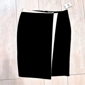 NWT Calvin Klein Asymmetrical Pencil Skirt -Black and white